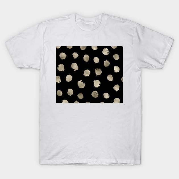 Black onyx - golden dots T-Shirt by hamptonstyle